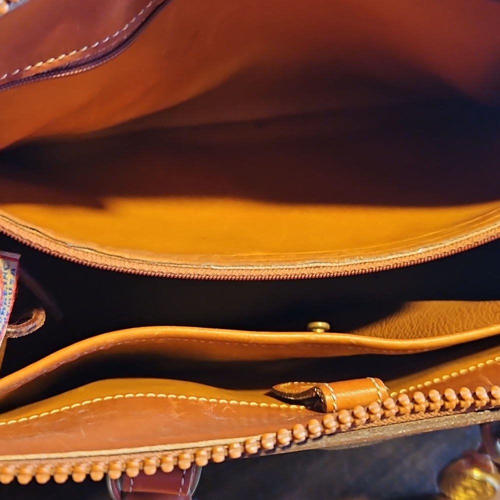 Dooney & Bourke Black and Tan All Weather Leather Vintage Satchel - Picture 8 of 8